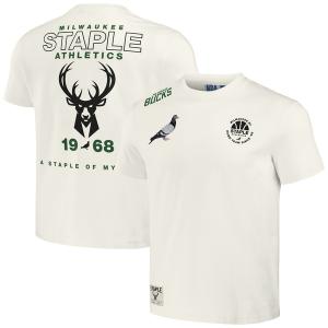 ステイプル Tシャツ メンズ Milwaukee Bucks NBA x Staple Home Team TShirt Cream｜asty-shop2