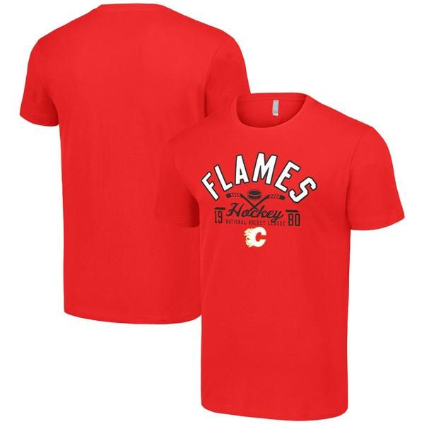 スターター Tシャツ トップス メンズ Calgary Flames Starter Half Pu...