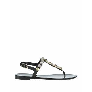 スチュアート ワイツマン サンダル シューズ レディース Toe strap sandals Black｜asty-shop2