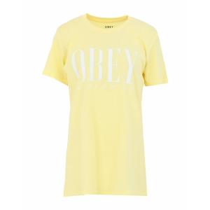 OBEY オベイ Tシャツ トップス レディース T-shirts Yellow｜asty-shop2