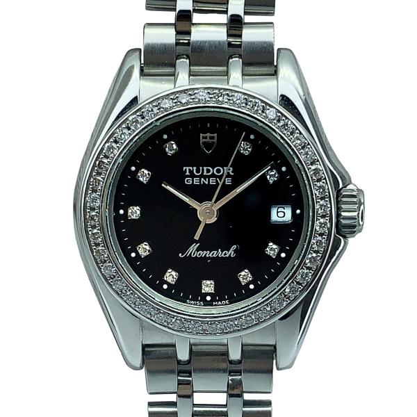 Tudor チュードル 15810 Monarch モナーク ブラック ベゼル ダイヤ レディース ...