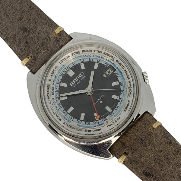 SEIKO セイコー　WORLD TIME ワールドタイム　6117-6400 メンズ　ブラック　S...