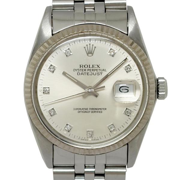 ROLEX ロレックス 16014G Date Just デイトジャスト シルバー 10ポイントダイ...