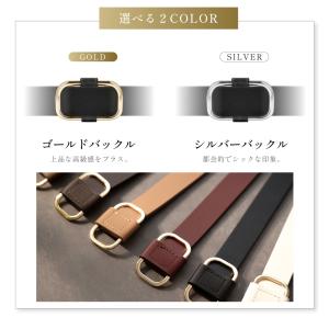 牛革スクエアリングベルト ベルト 穴なし レザ...の詳細画像5