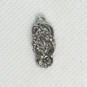 チャームビーチサンダル小ハイビスカス丸環付きA