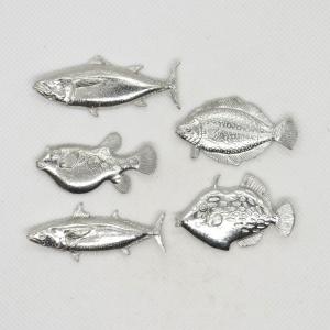 魚箸置き5個セット（ハゼ・ヒラメ・フグ・イシダイ・スズキ） : 飛鳥庵