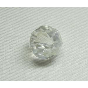 ガラスビーズ32面カット通し穴6mmクリスタルAB(透明白・オーロラ）3BL204606CA