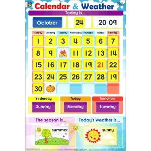 CALENDAR & WEATHER (HANDS-ON INTERACTIVE CHART)/英語でカレンダーの学習