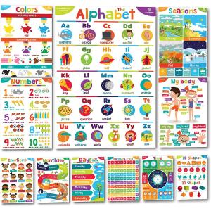 英語ポスターセット（11種類）Early Learning Charts, Educational Posters - Classroom Decorations 学校や教室に掲示
