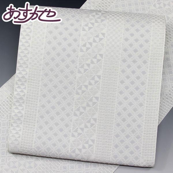 博多帯 全通 誠之輔 綟織 白  紋八寸名古屋帯 大倉織物  本場筑前 [商品番号8nobi960]...