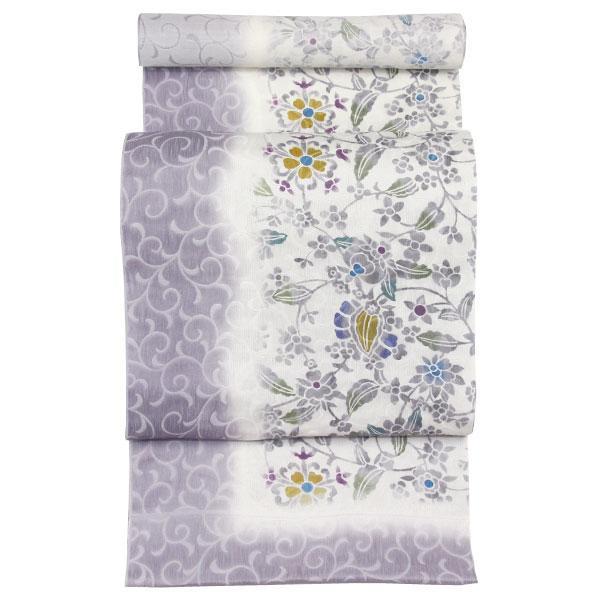 着物 帯 単衣にも 西陣 弥栄織物 超軽量 九寸名古屋帯 紅型 お洒落用 9nobi1545 あすか...