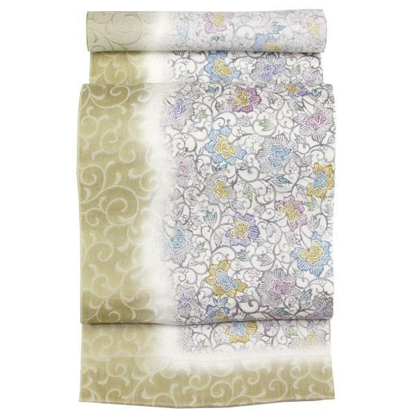 着物 帯 単衣にも 西陣 弥栄織物 超軽量 九寸名古屋帯 紅型 お洒落用 あすかや [商品番号9no...