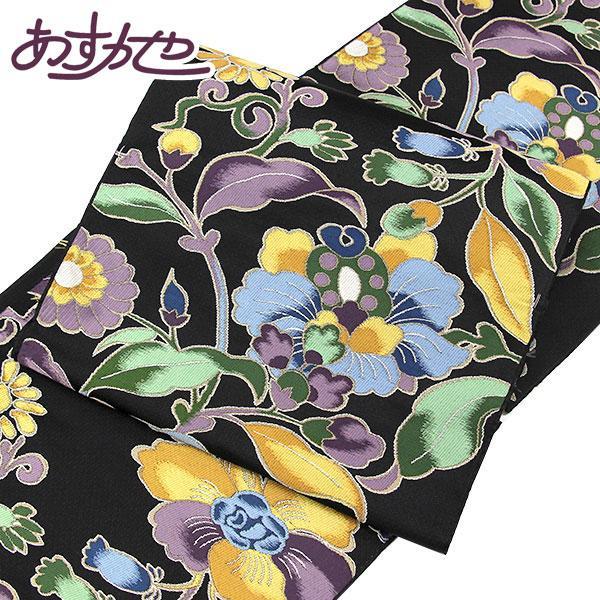 着物 帯 （株）白綾苑大庭謹製 九寸名古屋帯 久 優大花 お洒落用 あすかや [商品番号9nobi1...