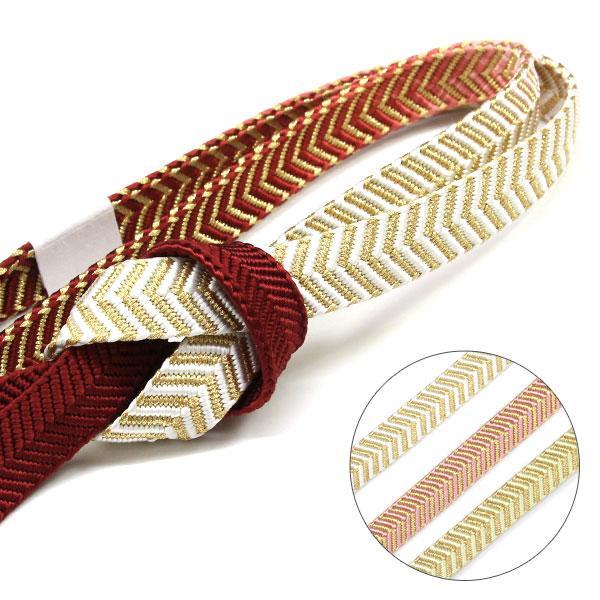 紐の渡敬謹製 フォーマル用 平組 帯締め 金糸 笹波片金〆切 撚り房 [商品番号coj9792ST]...