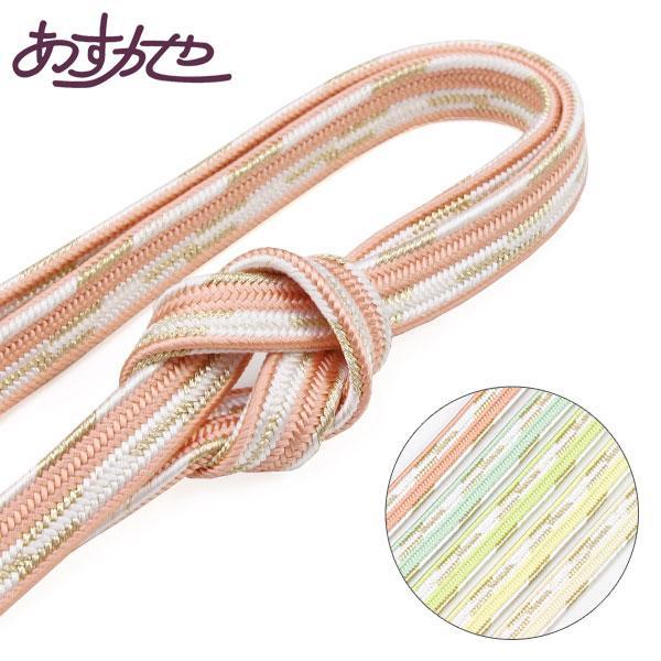 帯締め 紐の渡敬謹製 平組 貝ノ口白抜金入撚 撚り房 フォーマル用 あすかや [商品番号coj987...