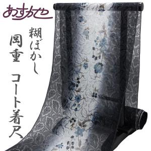夏御召 洛山布 京茶染 トンボ 黒地 薄物コート 正絹 反物 TN 夏御召 洛山布 京茶染 トンボ 黒地 薄物コート 正絹 反物 TN