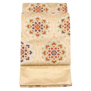 着物 帯 河合美術織物 最高級 京 西陣織 唐織 箔錦帯 新瑞正蜀江花丸文