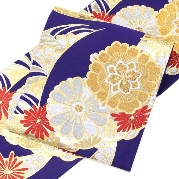着物 帯 振袖用 珍しい地色!! 樹 上田茂樹 謹製 袋帯 菊に月 あすかや [商品番号fo3085...