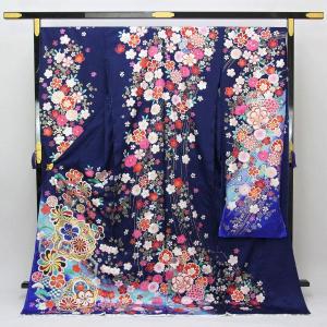 着物 振袖 辻が花 翠山工房 桐屋 謹製 翠山落款入り 金通し生地 未