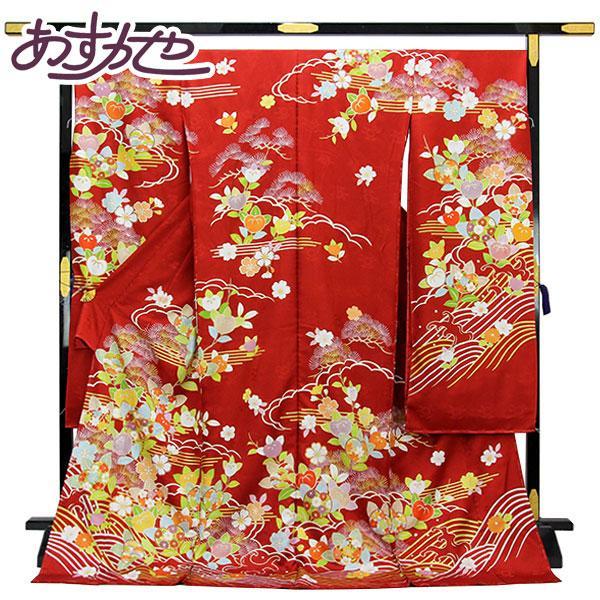 着物 久保耕謹製 手描き手加工 本振袖 京都 久美すがた 毬に松と四季の花 あすかや [商品番号fs...