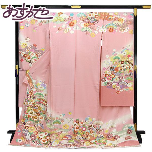 着物 名門 吉澤の友禅 振袖 手加工 正統派 古典柄 金駒刺繍 あすかや [商品番号fs508]