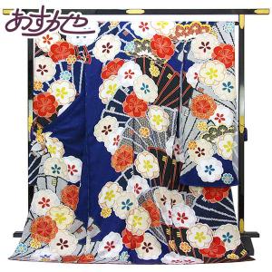 着物 豪華振袖 正統派 綸子 金彩加工 金駒刺繍 花に折鶴 未仕立て