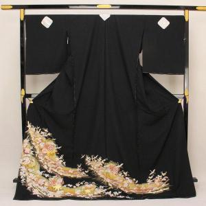 着物 黒留袖 金駒刺繍 金彩加工 鼓に松竹梅 あすかや [商品番号hm1796]｜asukaya