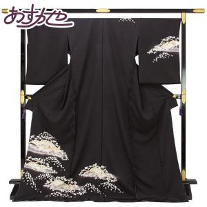 K0909 未使用品 逸品 単衣 加賀友禅 梶山 伸 作 正絹 付下 着物 本加賀友禅 梶山伸作 伝統工芸品 黒留袖 長生殿 落款入り あすか