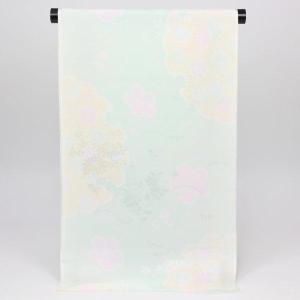 反物 振袖用 紋綸子 舞衣夢 高級御長襦袢地 雪輪に梅に貝桶桔梗地紋 あすかや [商品番号nj1926]