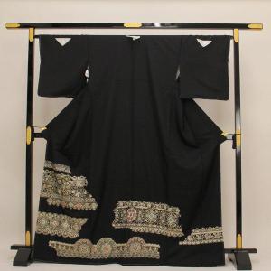 着物 京友禅 黒留袖 金駒刺繍 金彩金駒刺繍加工 乱菊に鶴 あすかや