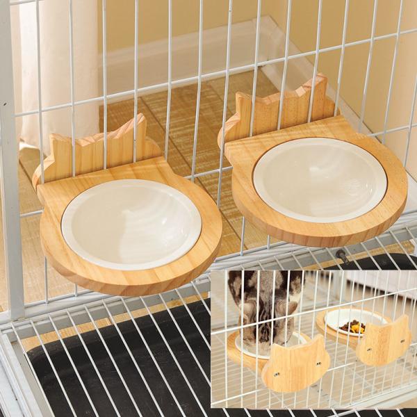 猫 餌 ボウルゲ ージに固定出来る ２個セット 省スペース ペットフード 皿 小型犬