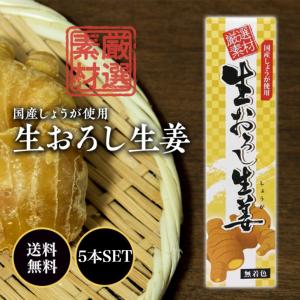 東京フード 生おろししょうが 40g×5本セット 国産 生姜 ショウガ 厳選素材使用 ( 国産 生姜 純米酢 赤穂の天塩 有機 JAS べに花油 ) 薬味 刺身 そうめん