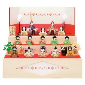 雛人形 コンパクト 一秀 ひな人形 木目込人形飾り 収納飾り 三段飾り