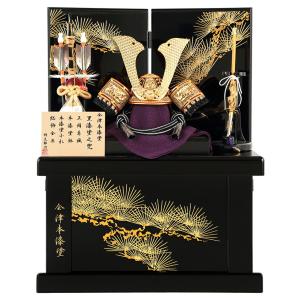 五月人形 久月 コンパクト 兜収納飾り 兜飾り 正絹緋縅 12号 矧ぎ