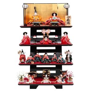 雛人形 久月 ひな人形 雛 三段飾り 三段棚飾り 七人飾り 着付師 華山