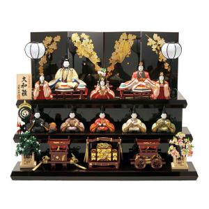 ひな人形☆二段五人飾り H2−19x2☆横幅58*奥行35*高さ