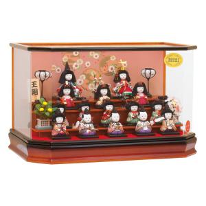 雛人形 木目込み飾り 友禅王朝 十五人飾り アクリルケース飾り