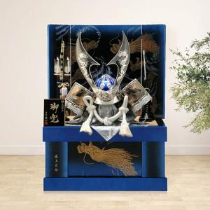 人形の吉福 五月人形 コンパクト 兜ケース飾り 兜飾り 平安一甲作 皇琳