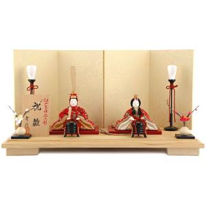 久月 五月人形 鎧平飾り 鎧飾り 高床飾り 金小札 正絹緋縅 15号 長鍬形