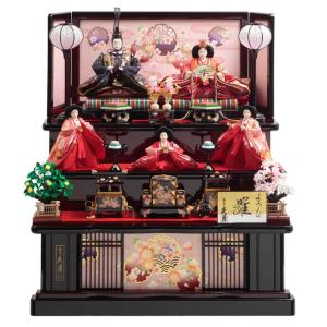 雛人形 三段飾り 京八番正装殿親王五人三段飾り 間口100cm : 人形の