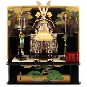 五月人形 武士の鎧飾り 正絹製 五月人形 久月 鎧平飾り 鎧飾り 高床飾り 金小札 正絹緋縅 15号 長鍬形