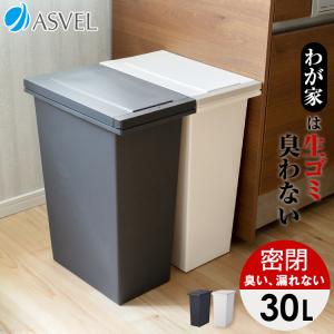 ゴミ箱 おしゃれ キッチン 【限定カラー】 臭わない 密閉 プッシュ スリム 30リットル アスベル 分別 30L 30l 大容量 蓋付き 資源ゴミ ごみ箱