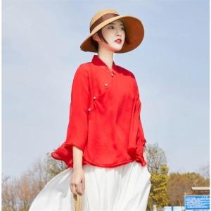 赤チャイナシャツ レディーストップス の商品一覧 ファッション 通販 Yahoo ショッピング
