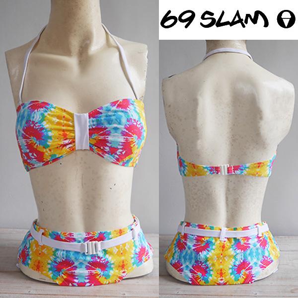 【日本未入荷】69SLAM☆TIE&amp;DYE バンドゥブラ＆ボトムス 上下セット ビキニ 水着 送料無...