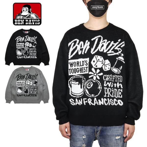 爆買 ベンデイビス ニット BEN DAVIS セーター トップス ジャガード 厚手 ゆったり メン...
