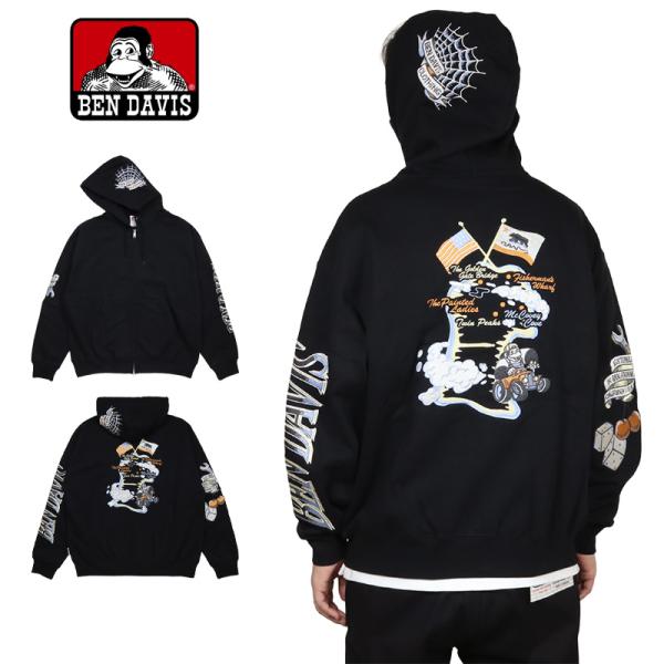 ベンデイビス ジップパーカー BEN DAVIS ジップアップ トップス アメカジ メンズ レディー...