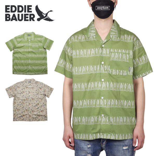 エディーバウアー 半袖シャツ EDDIE BAUER トップス 総柄 開襟 アロハ メンズ レディー...