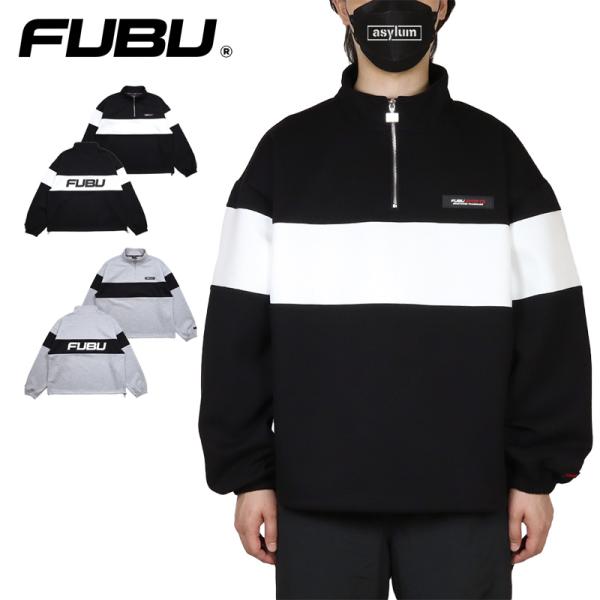FUBU ハーフジップスウェット フブ トレーナー メンズ レディース ブランド 大きいサイズ 黒 ...