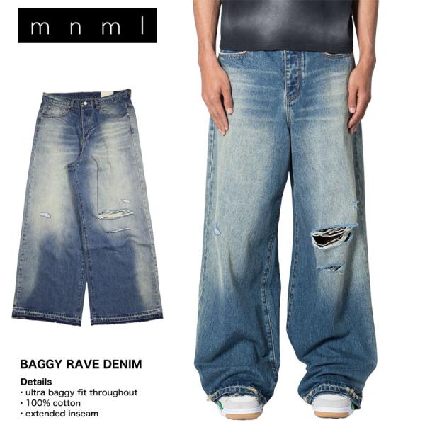 ミニマル デニム mnml バギーデニム ワイド バギー 太め ジーンズ メンズ ブランド 大きいサ...