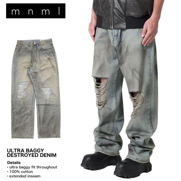 ミニマル デニム mnml バギーデニム ワイド バギー 太め ジーンズ メンズ ブランド 大きいサ...